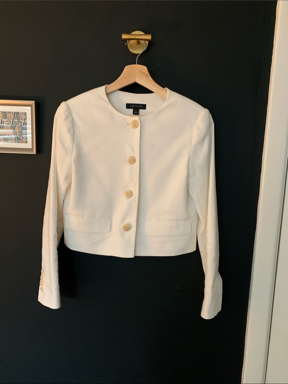 Ann Taylor vintage linen cropped jacket